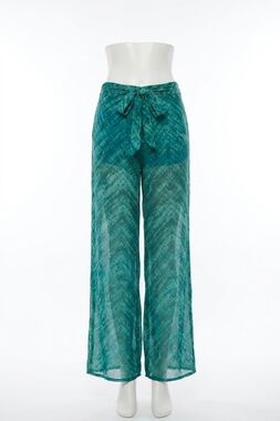 NEW ELAN emerald serpent sheer beach pants in aqua havana print